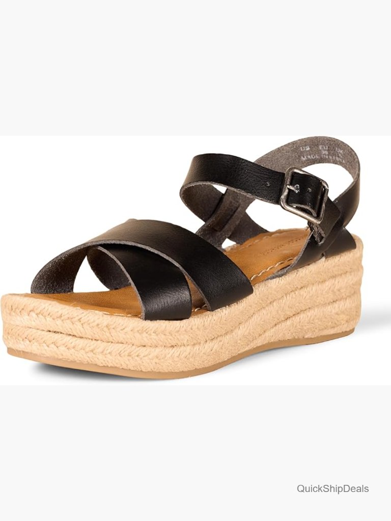 Women's Flatform Espadrille Ankle Strap Wedge Sandal With Memory Foam